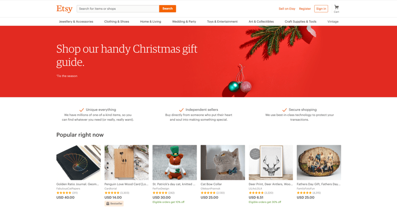 Etsy One of the greatest examples of the business model,